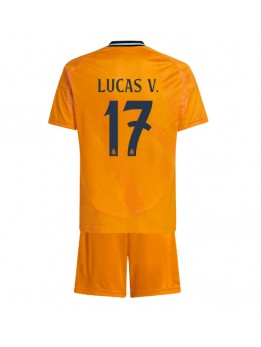 Real Madrid Lucas Vazquez #17 Replika Borta Kläder Barn 2024-25 Kortärmad (+ byxor)